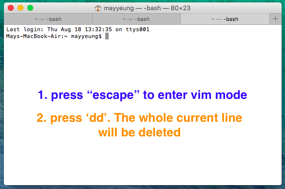 command line hacks vim hotkeys emacs bash